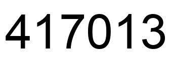 Number 417013 black image