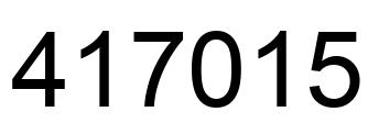 Number 417015 black image