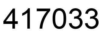 Number 417033 black image