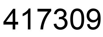 Number 417309 black image