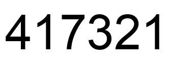 Number 417321 black image