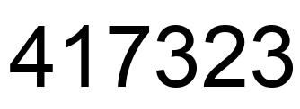 Number 417323 black image