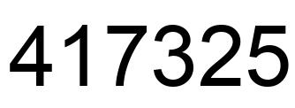 Número 417325 imagen negro
