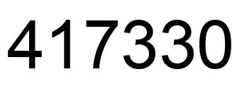 Number 417330 black image