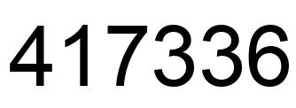Number 417336 black image