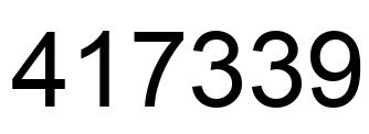 Number 417339 black image