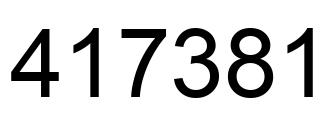 Número 417381 imagen negro