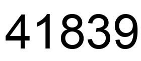 Number 41839 black image