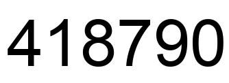 Number 418790 black image