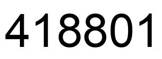 Number 418801 black image