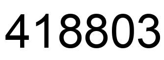 Number 418803 black image