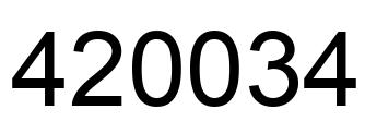 Number 420034 black image