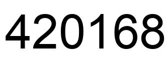 Number 420168 black image