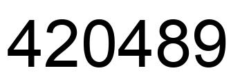 Number 420489 black image
