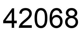 Number 42068 black image