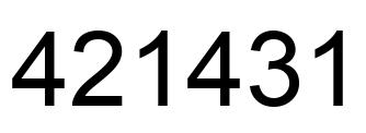 Number 421431 black image