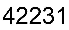 Number 42231 black image