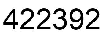 Number 422392 black image