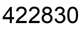 Number 422830 black image
