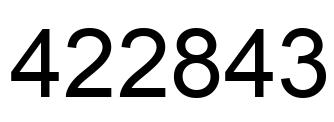 Number 422843 black image