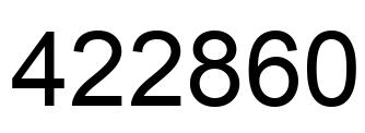 Number 422860 black image