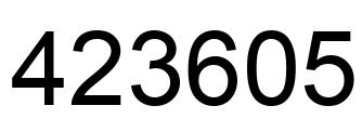Number 423605 black image
