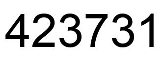 Number 423731 black image