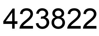 Number 423822 black image