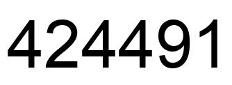 Number 424491 black image