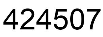 Number 424507 black image