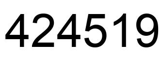 Number 424519 black image