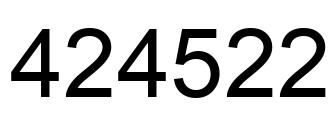 Number 424522 black image