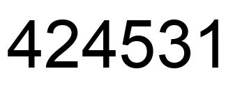 Number 424531 black image