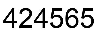 Number 424565 black image