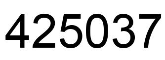 Number 425037 black image