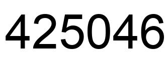 Number 425046 black image