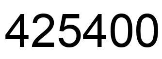 Number 425400 black image