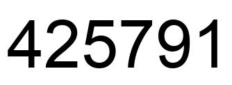 Number 425791 black image