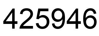 Number 425946 black image