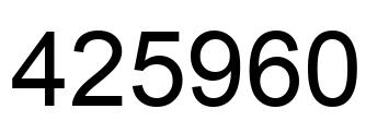 Number 425960 black image