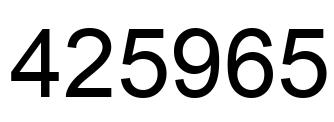 Number 425965 black image