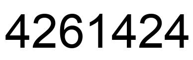 Number 4261424 black image