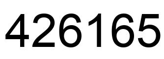 Número 426165 imagen negro