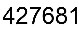 Number 427681 black image