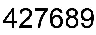 Number 427689 black image