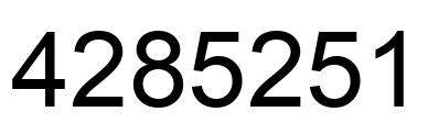 Number 4285251 black image