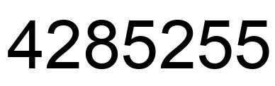 Number 4285255 black image
