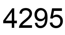 Number 4295 black image