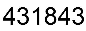 Number 431843 black image
