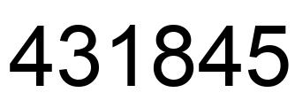 Number 431845 black image